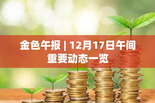 金色午報 | 12月17日午間重要動態一覽