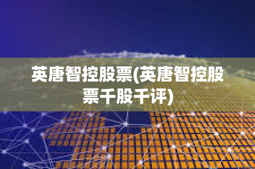 英唐智控股票(英唐智控股票千股千評) 英唐智控股票(英唐智控股票千股千評)