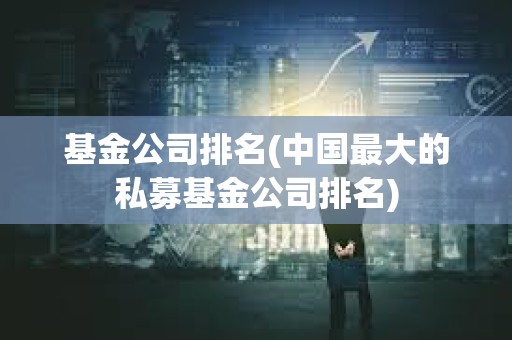 基金公司排名(中國最大的私募基金公司排名) 基金公司排名(中國最大的私募基金公司排名)