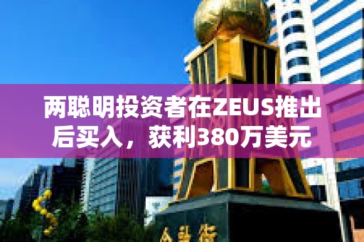 兩聰明投資者在ZEUS推出后買入，獲利380萬美元