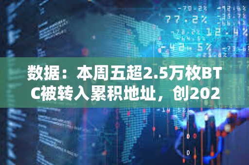 數據：本周五超2.5萬枚BTC被轉入累積地址，創2024年迄今最高紀錄