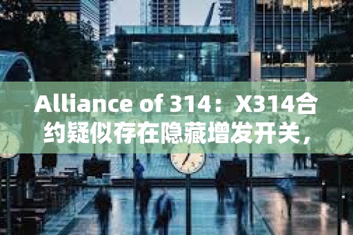 Alliance of 314：X314合約疑似存在隱藏增發開關，開發者應注意驗證