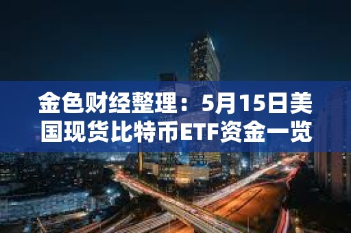 金色財經整理：5月15日美國現貨比特幣ETF資金一覽