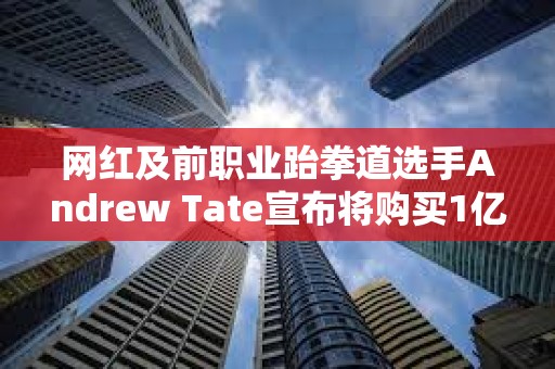 網(wǎng)紅及前職業(yè)跆拳道選手Andrew Tate宣布將購(gòu)買(mǎi)1億美元比特幣