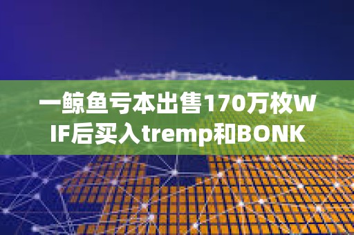 一鯨魚虧本出售170萬(wàn)枚WIF后買入tremp和BONK 一鯨魚虧本出售170萬(wàn)枚WIF后買入tremp和BONK