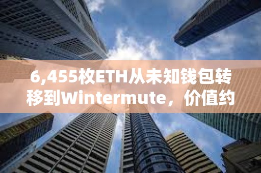 6,455枚ETH從未知錢包轉移到Wintermute，價值約2410萬美元