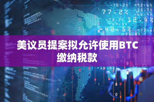 美議員提案擬允許使用BTC繳納稅款