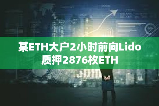 某ETH大戶2小時前向Lido質押2876枚ETH