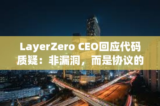 LayerZero CEO回應代碼質(zhì)疑：非漏洞，而是協(xié)議的設計原則