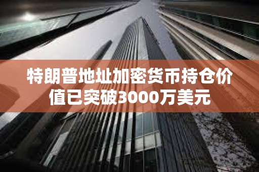 特朗普地址加密貨幣持倉價值已突破3000萬美元