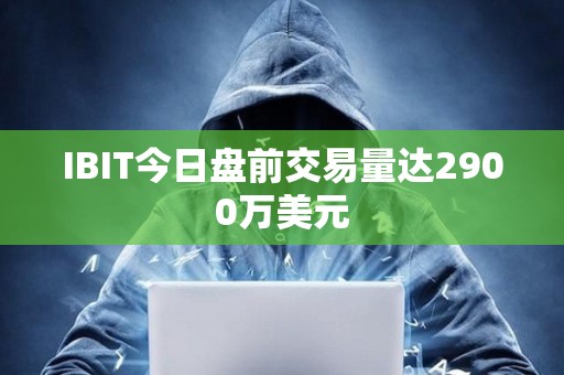 IBIT今日盤前交易量達2900萬美元