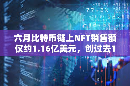 六月比特幣鏈上NFT銷售額僅約1.16億美元，創過去14個月最低水平