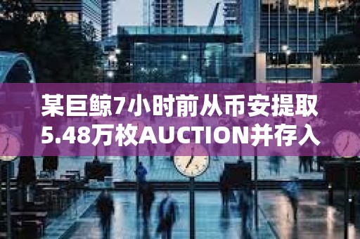 某巨鯨7小時前從幣安提取5.48萬枚AUCTION并存入Multibit