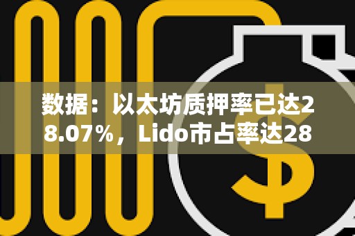 數據：以太坊質押率已達28.07%，Lido市占率達28.41%