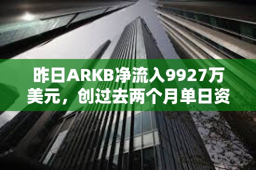 昨日ARKB凈流入9927萬美元，創過去兩個月單日資金流入新高