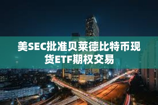 美SEC批準貝萊德比特幣現貨ETF期權交易