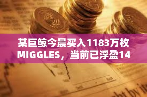 某巨鯨今晨買入1183萬枚MIGGLES，當(dāng)前已浮盈14.2萬美元