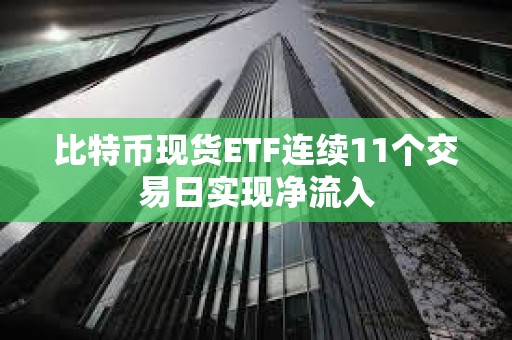 比特幣現貨ETF連續11個交易日實現凈流入