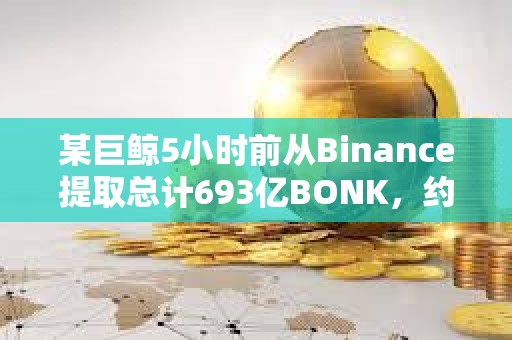 某巨鯨5小時前從Binance提取總計693億BONK，約合370萬美元