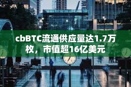 cbBTC流通供應量達1.7萬枚，市值超16億美元