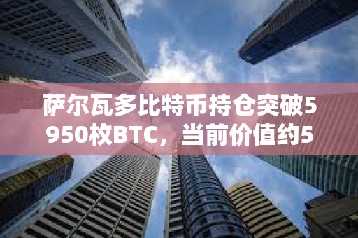 薩爾瓦多比特幣持倉突破5950枚BTC，當前價值約5.65億美元