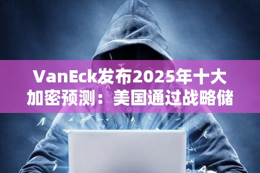 VanEck發布2025年十大加密預測：美國通過戰略儲備來擁抱比特幣