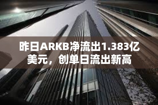 昨日ARKB凈流出1.383億美元，創(chuàng)單日流出新高