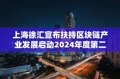 上海徐匯宣布扶持區(qū)塊鏈產(chǎn)業(yè)發(fā)展啟動(dòng)2024年度第二批項(xiàng)目申請(qǐng)