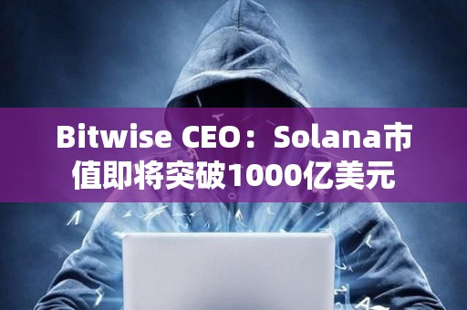 Bitwise CEO：Solana市值即將突破1000億美元