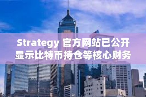 Strategy 官方網站已公開顯示比特幣持倉等核心財務數據