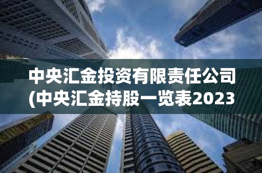中央匯金投資有限責任公司(中央匯金持股一覽表2023) 中央匯金投資有限責任公司(中央匯金持股一覽表2023)