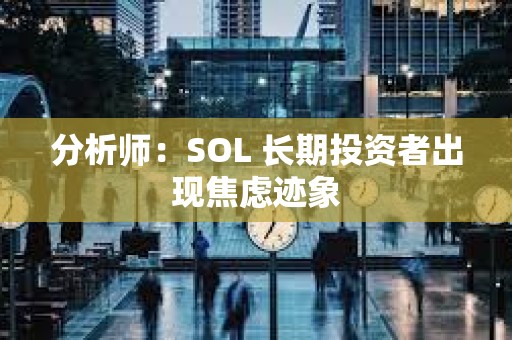 分析師：SOL 長期投資者出現焦慮跡象
