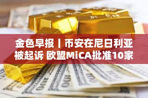 金色早報(bào)丨幣安在尼日利亞被起訴 歐盟MiCA批準(zhǔn)10家穩(wěn)定幣發(fā)行商