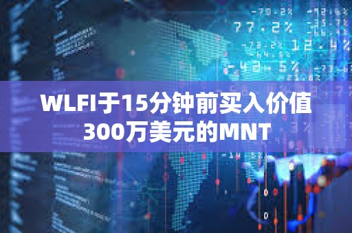 WLFI于15分鐘前買入價值300萬美元的MNT