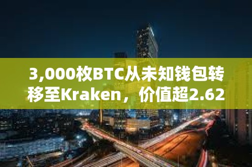 3,000枚BTC從未知錢包轉(zhuǎn)移至Kraken，價(jià)值超2.62億美元