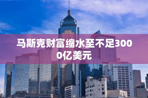 馬斯克財富縮水至不足3000億美元
