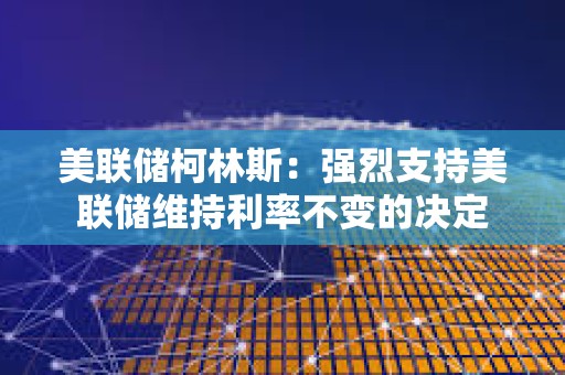 美聯儲柯林斯：強烈支持美聯儲維持利率不變的決定