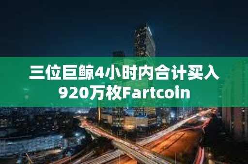 三位巨鯨4小時內合計買入920萬枚Fartcoin