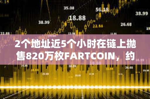 2個地址近5個小時在鏈上拋售820萬枚FARTCOIN，約合865萬美元