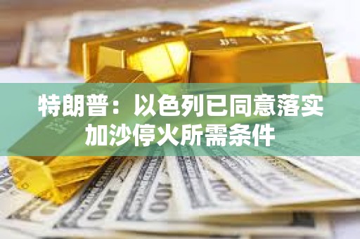 特朗普：以色列已同意落實加沙停火所需條件