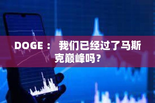 DOGE ： 我們已經過了馬斯克巔峰嗎？