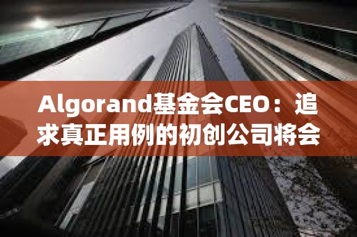 Algorand基金會CEO：追求真正用例的初創(chuàng)公司將會增長