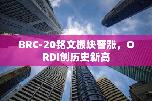 BRC-20銘文板塊普漲，ORDI創(chuàng)歷史新高