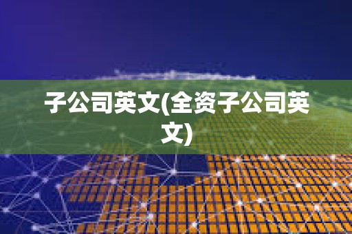 子公司英文(全資子公司英文)