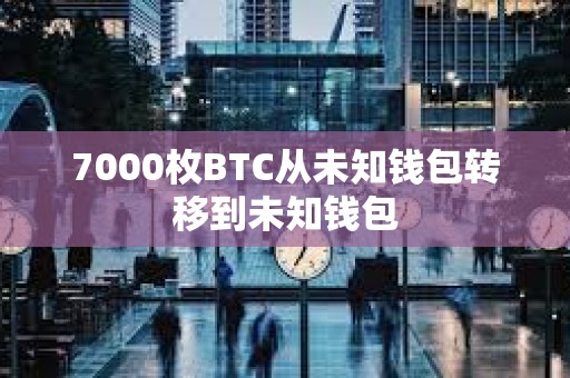 7000枚BTC從未知錢包轉移到未知錢包