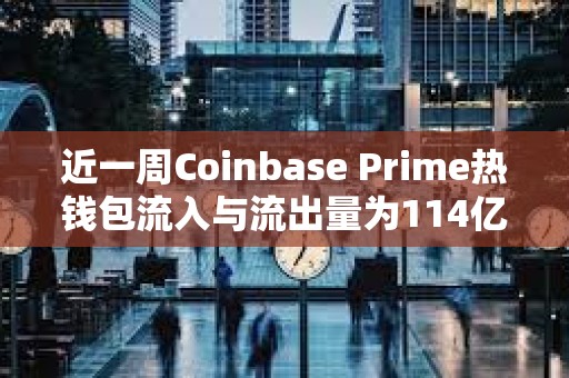 近一周Coinbase Prime熱錢包流入與流出量為114億美元