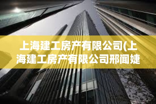 上海建工房產有限公司(上海建工房產有限公司邢聞婕)
