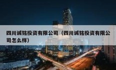 四川誠銘投資有限公司（四川誠銘投資有限公司怎么樣）