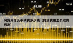 網貸用什么手續(xù)費多少錢（網貸費用怎么收費標準）