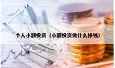 個(gè)人小額投資（小額投資做什么掙錢(qián)）